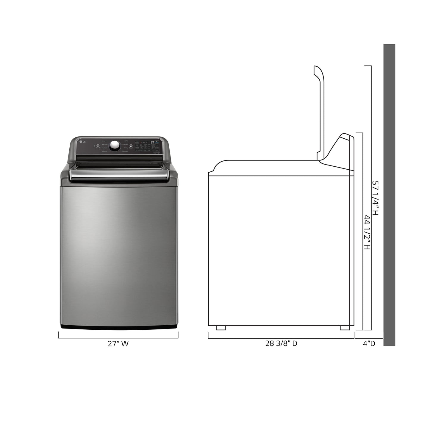 LG TurboWash 5.5-Cu. Feet High Efficiency Impeller Smart Compatible Top-Load Washer ( Graphite Steel ) ENERGY STAR
