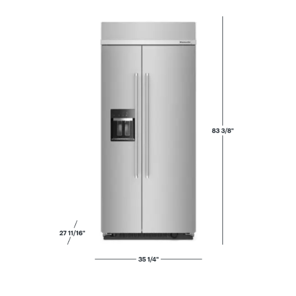 Model: KBSD706MPS KitchenAid - 20.8 Cu. Ft. Side-by-Side Refrigerator with Ice and Water Dispenser - Stainless Steel