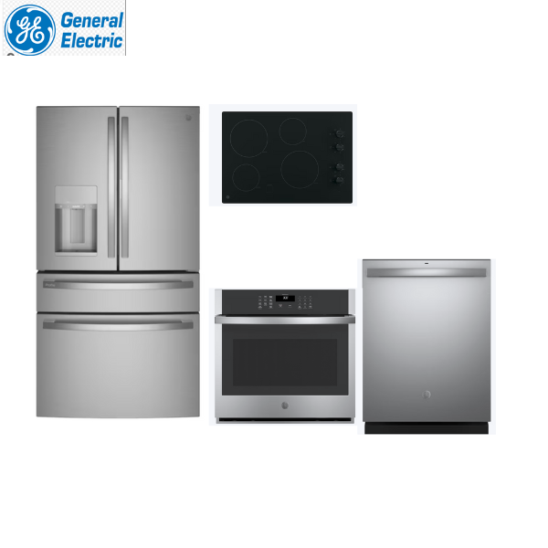 GE PACKAGE 4 -Door FRIDGE+ GE 4 burner cook top