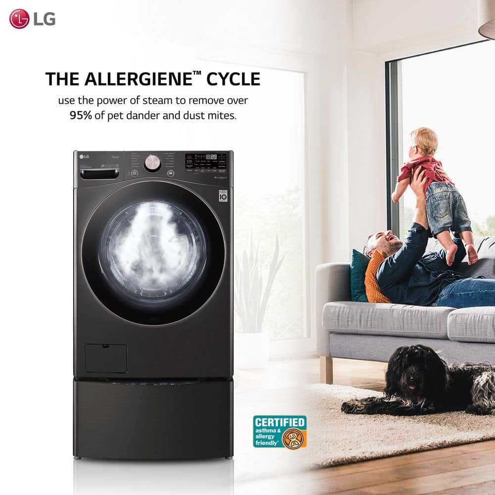 Model #WM4000HBA LG TurboWash 360 4.5-Cu. Feet High Efficiency Stackable Steam Cycle Smart Front-Load Washer ( Black Steel ) ENERGY STAR