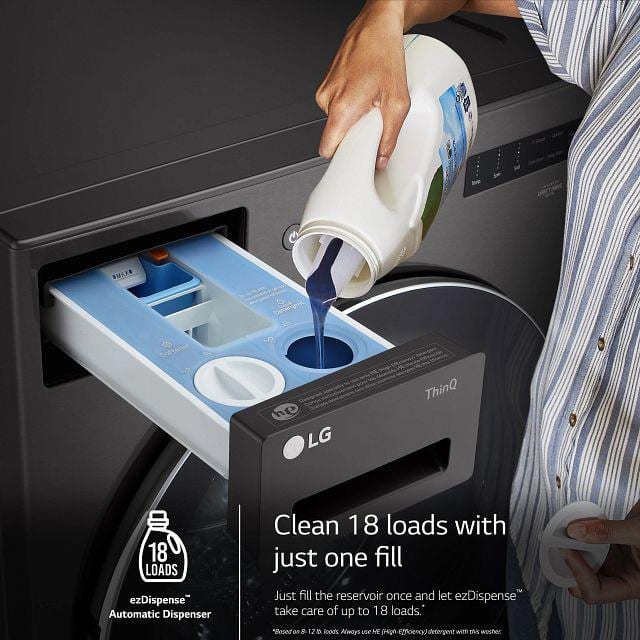 Model #WM6700HBA LG 5.0-Cu. Feet Stackable Steam Cycle Smart Front-Load Washer ( Black Steel ) ENERGY STAR