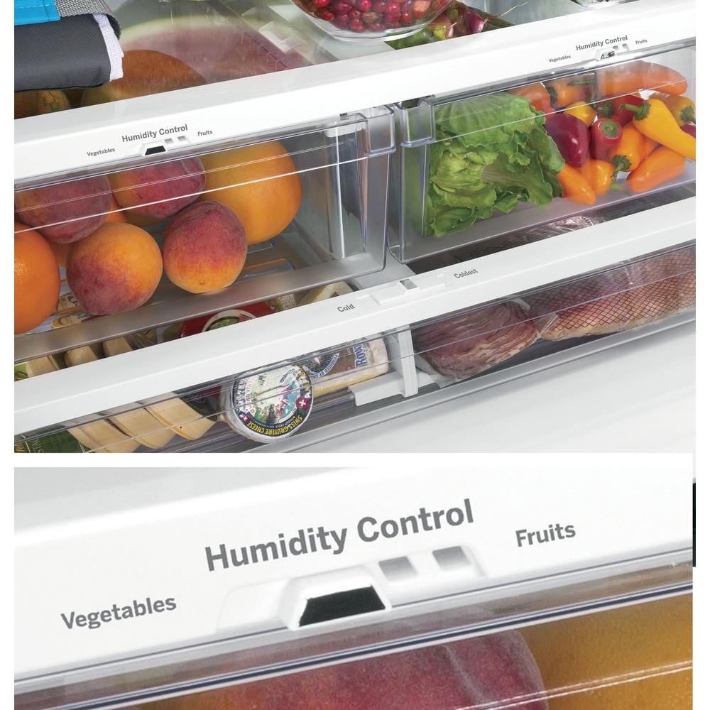 GNE25JYKFSGE Standard-Depth 24.8-Cu. Feet 3 -Door French Door Refrigerator with Ice Maker with water dispenser ( Stainless Steel ) ENERGY STAR Certified