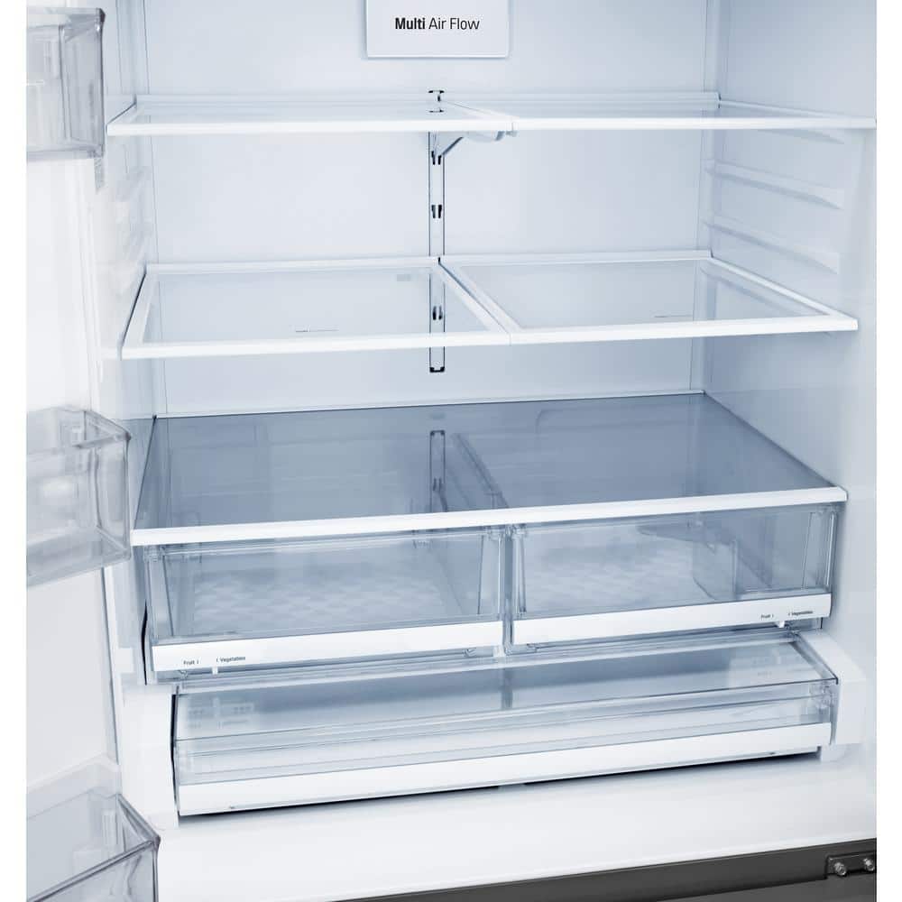 Model #LRFS28XBS LG 28 cu. ft. 3 Door French Door Refrigerator with Ice and Water with Single Ice in Stainless Standard Depth
