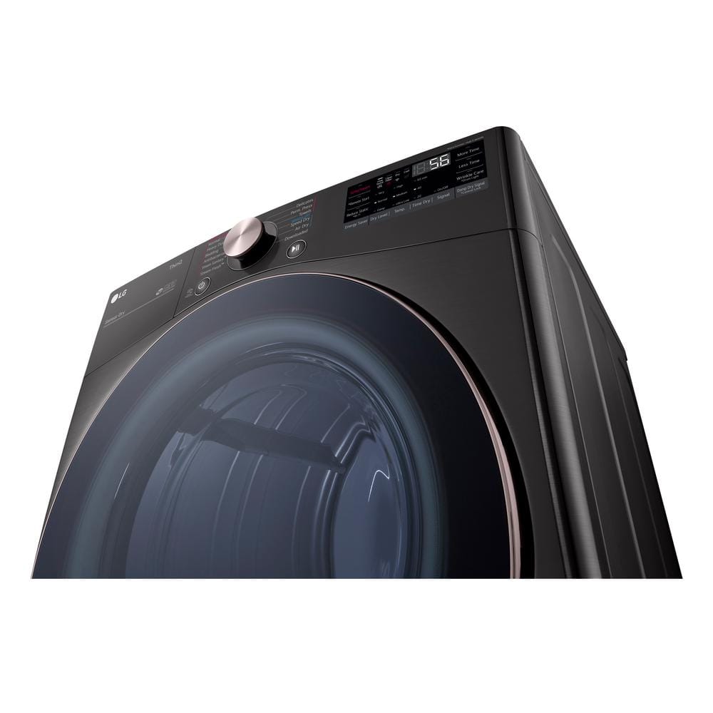 LG 7.4 Cu. Ft. Vented SMART Stackable Electric Dryer in Black Steel with TurboSteam and Sensor Dry Technology , DLEX4000B