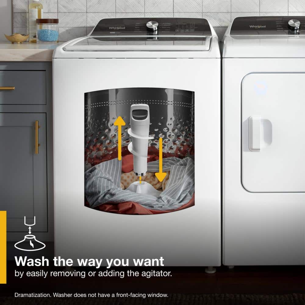 Whirlpool 4.7 - 4.8 cu. ft. Top Load Washer with 2 in 1 Removable Agitator in White