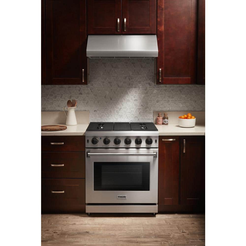 Model #LRG3001U Thor Kitchen 30-in 5 Burners 4.5-cu ft Freestanding Natural Gas Range (Stainless Steel)