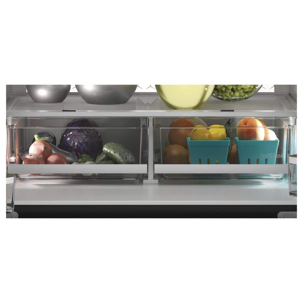 Model #PVD28BYNFS GE Profile Standard-Depth 27.9-Cu. Feet 3 -Door Smart Compatible French Door Refrigerator with Ice Maker with water and Ice dispenser and Door within Door ( Fingerprint-resistant Stainless Steel ) ENERGY STAR Certified