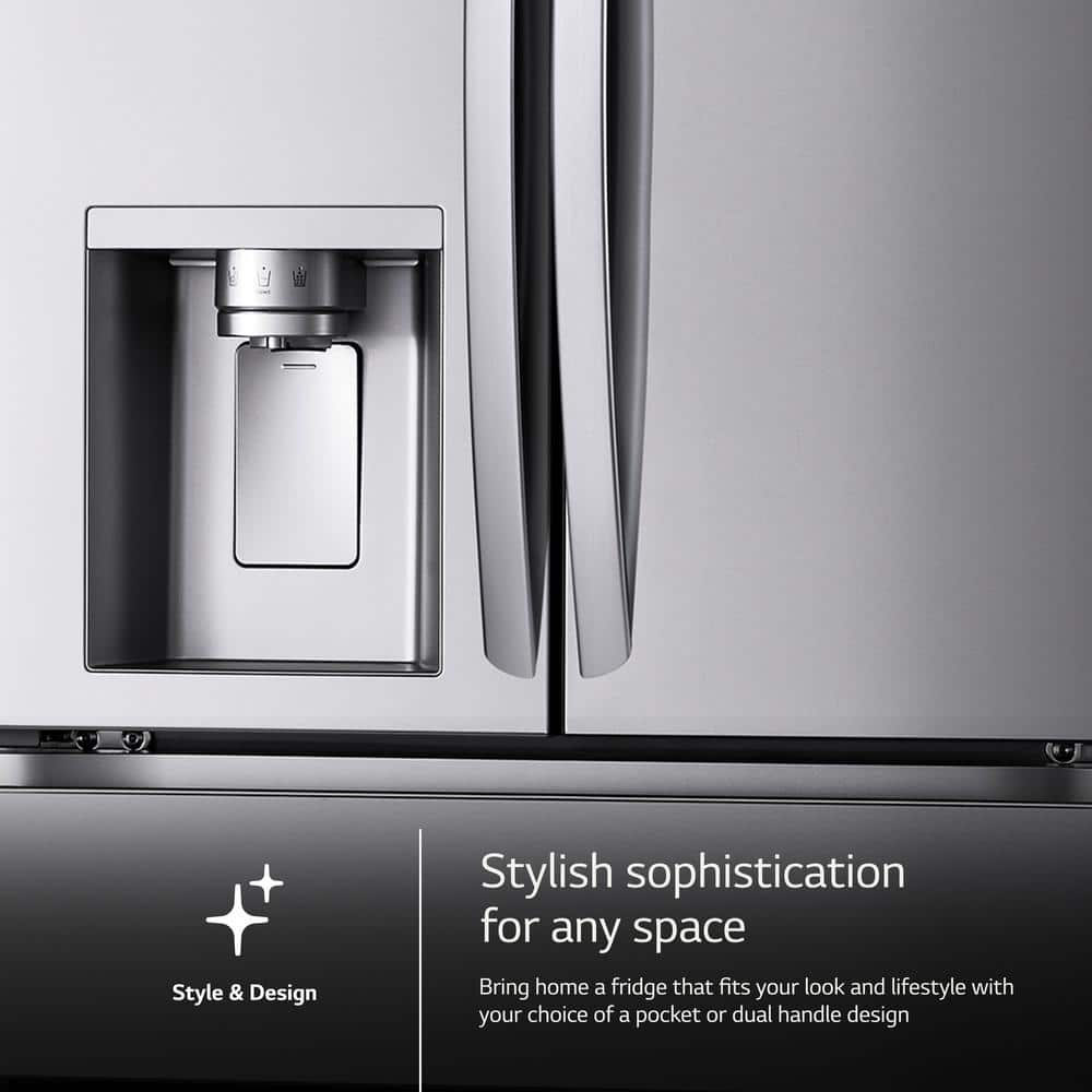 LF29H8330S LG 29 cu. ft. SMART Standard Depth MAX French Door Refrigerator with Full Convert Drawer in PrintProof Stainless Steel