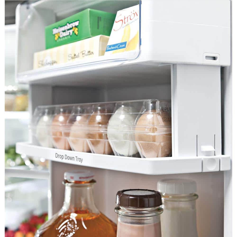 Model #PFE28KYNFS GE Profile Standard-Depth 27.8-Cu. Feet 3 -Door French Door Refrigerator with Ice Maker with water and Ice dispenser ( Fingerprint-resistant Stainless Steel ) ENERGY STAR Certified