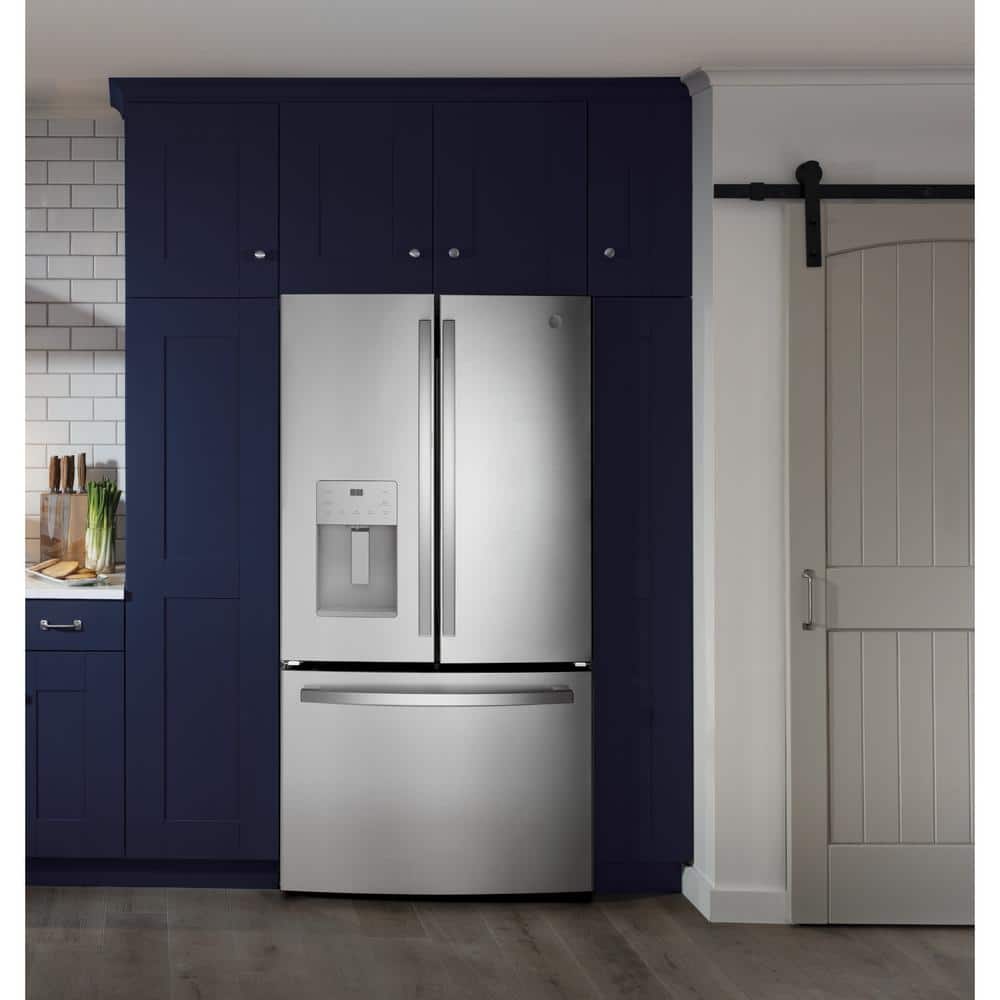 Model #GFE26JYMFS GE 25.6-cu ft French Door Refrigerator with Ice Maker, Water and Ice Dispenser (Fingerprint-resistant Stainless Steel) ENERGY STAR