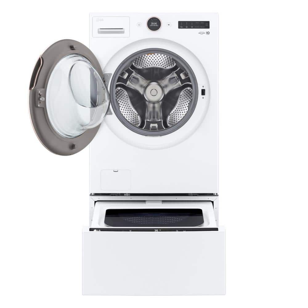 5.0 cu. ft. Stackable Smart Front Load Washer in White with AI Digital Dial, Steam and TurboWash360