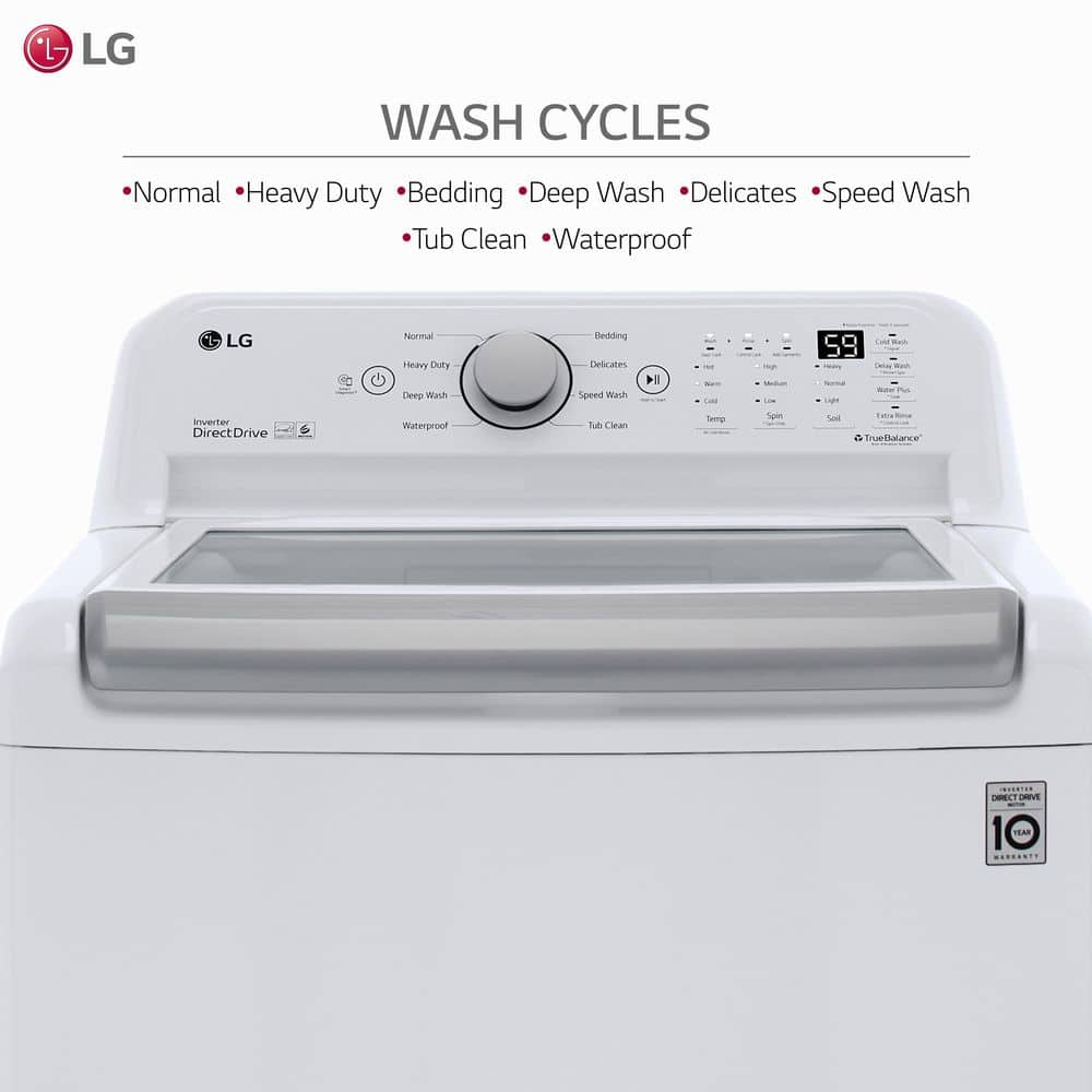 LG 5.0 cu. ft. Top Load Washer in White with Impeller, NeverRust Drum and TurboDrum Technology
