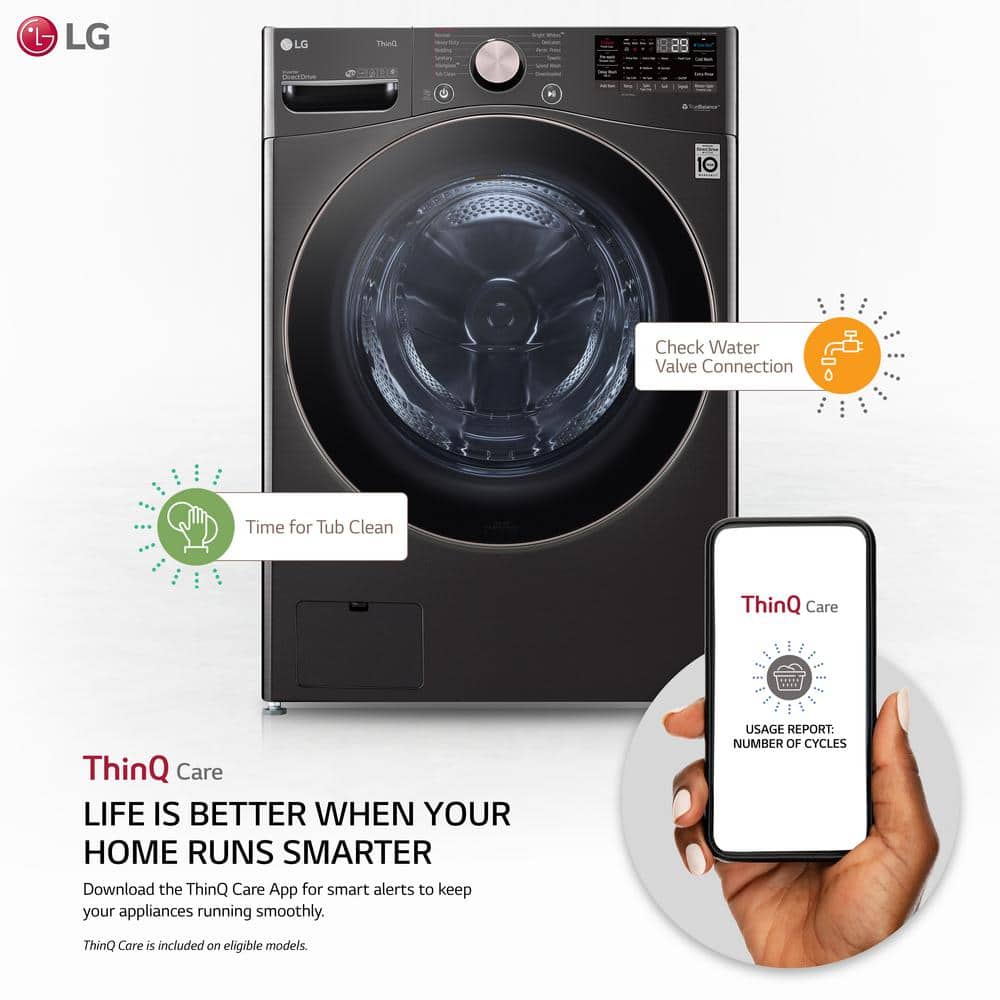 Model #WM4000HBA LG TurboWash 360 4.5-Cu. Feet High Efficiency Stackable Steam Cycle Smart Front-Load Washer ( Black Steel ) ENERGY STAR