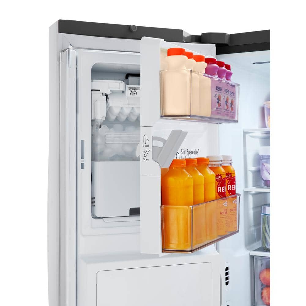 Model #LRFXC2606S LG Counter-Depth MAX 25.5-Cu. Feet 3 -Door Smart Compatible French Door Refrigerator with Dual Ice Maker with water and Ice dispenser ( PrintProof Stainless Steel ) ENERGY STAR Certified