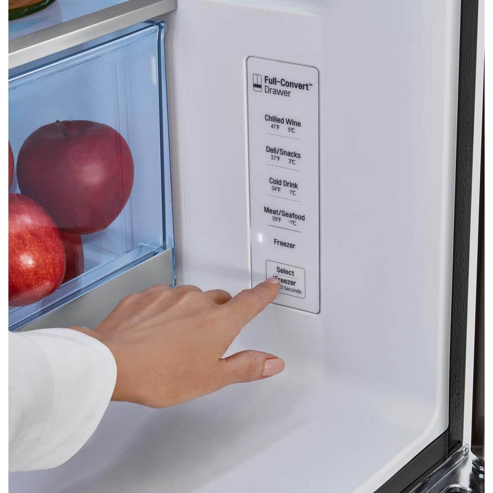 LRMVC2306D LG Counter-Depth Craft Ice 22.5-Cu. Feet 4 -Door Smart Compatible French Door Refrigerator with Dual Ice Maker with water and Ice dispenser and Door within Door ( PrintProof Black Stainless Steel ) ENERGY STAR Certified