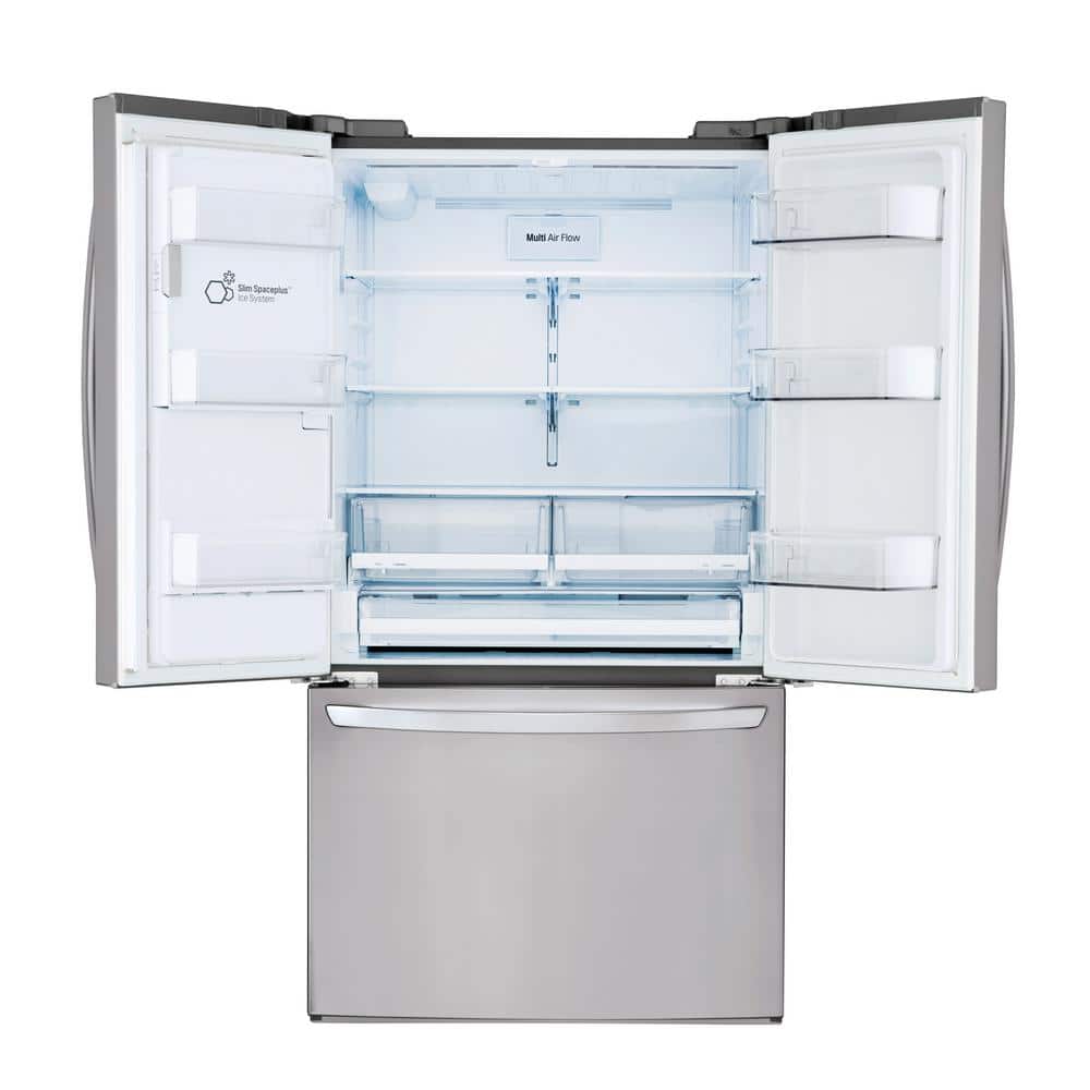 Model #LRFS28XBS LG 28 cu. ft. 3 Door French Door Refrigerator with Ice and Water with Single Ice in Stainless Standard Depth
