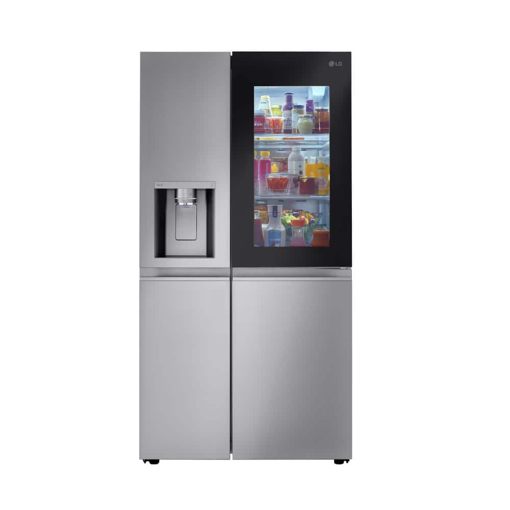 Model #LRSOS2706S LG InstaView Craft Ice 27.1-cu ft Side-by-Side Refrigerator Smart with Dual Ice Maker, Water and Ice Dispenser (Printproof Stainless Steel) ENERGY STAR