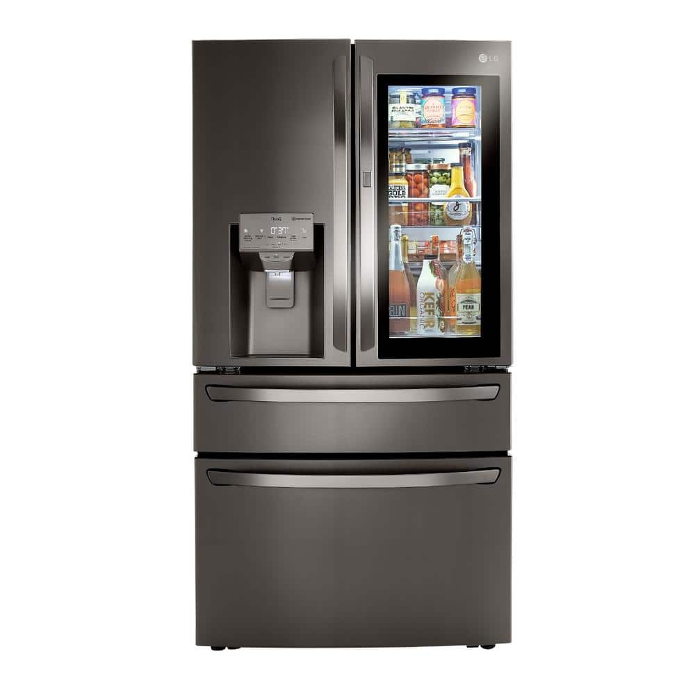 LRMVC2306D LG Counter-Depth Craft Ice 22.5-Cu. Feet 4 -Door Smart Compatible French Door Refrigerator with Dual Ice Maker with water and Ice dispenser and Door within Door ( PrintProof Black Stainless Steel ) ENERGY STAR Certified