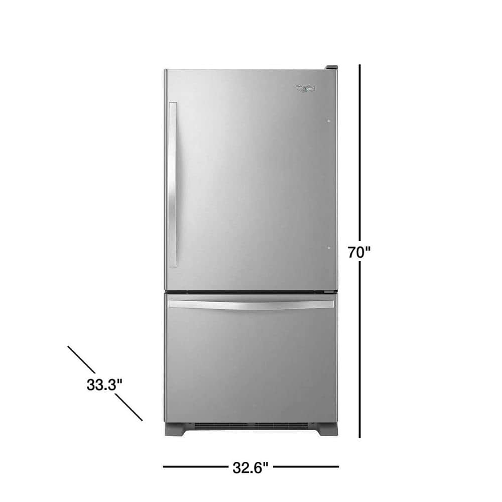Model #WRB322DMBM Whirlpool 22.07-Cu. Feet Standard-Depth Bottom-Freezer Refrigerator with Ice Maker ( Stainless Steel ) ENERGY STAR Certified