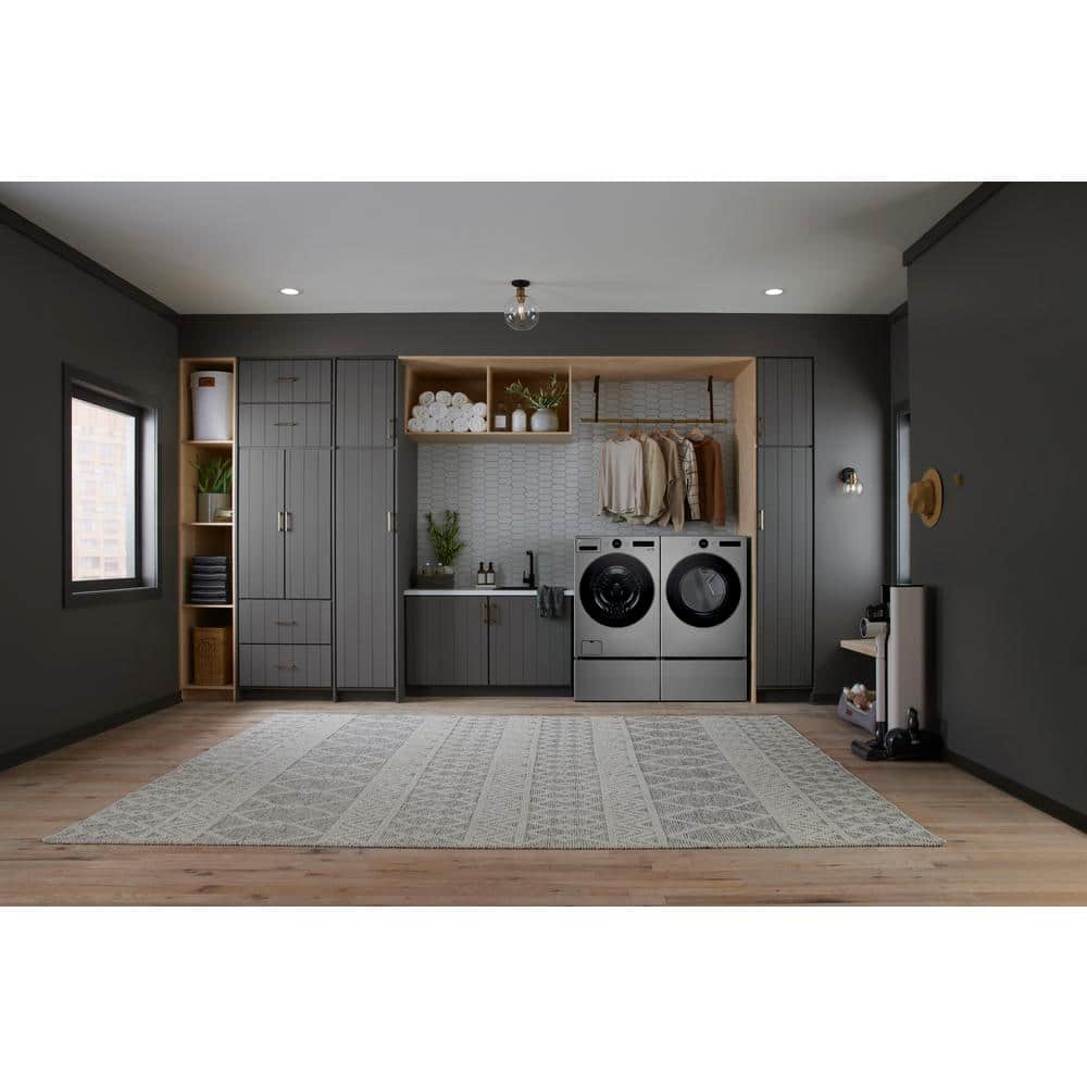LG 7.4 cu. ft. Vented Stackable SMART Electric Dryer in Graphite Steel with TurboSteam and AI Sensor Dry Technology,  DLEX5500V