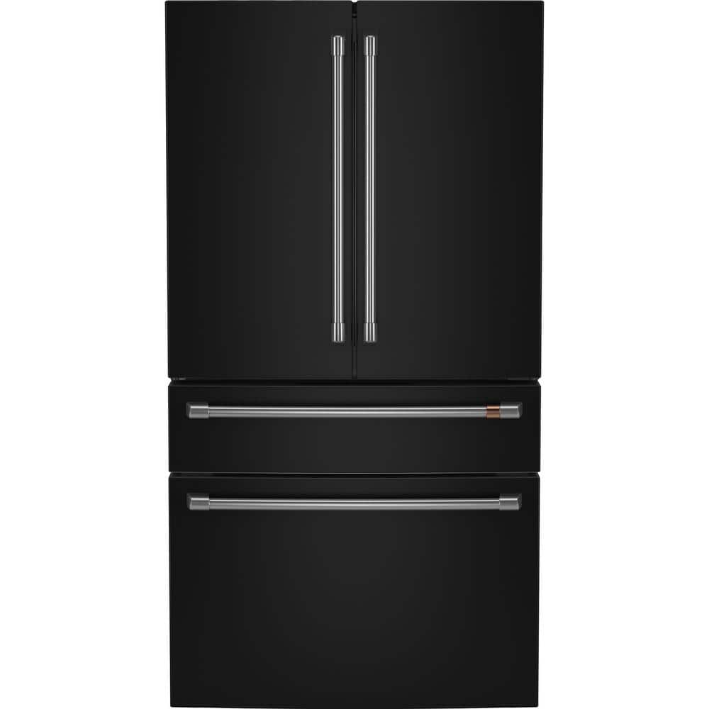 CGE29DP3TD1 Cafe Standard-Depth 28.7-Cu. Feet 4 -Door Smart Compatible French Door Refrigerator with Ice Maker with water dispenser ( Matte Black ) ENERGY STAR Certified