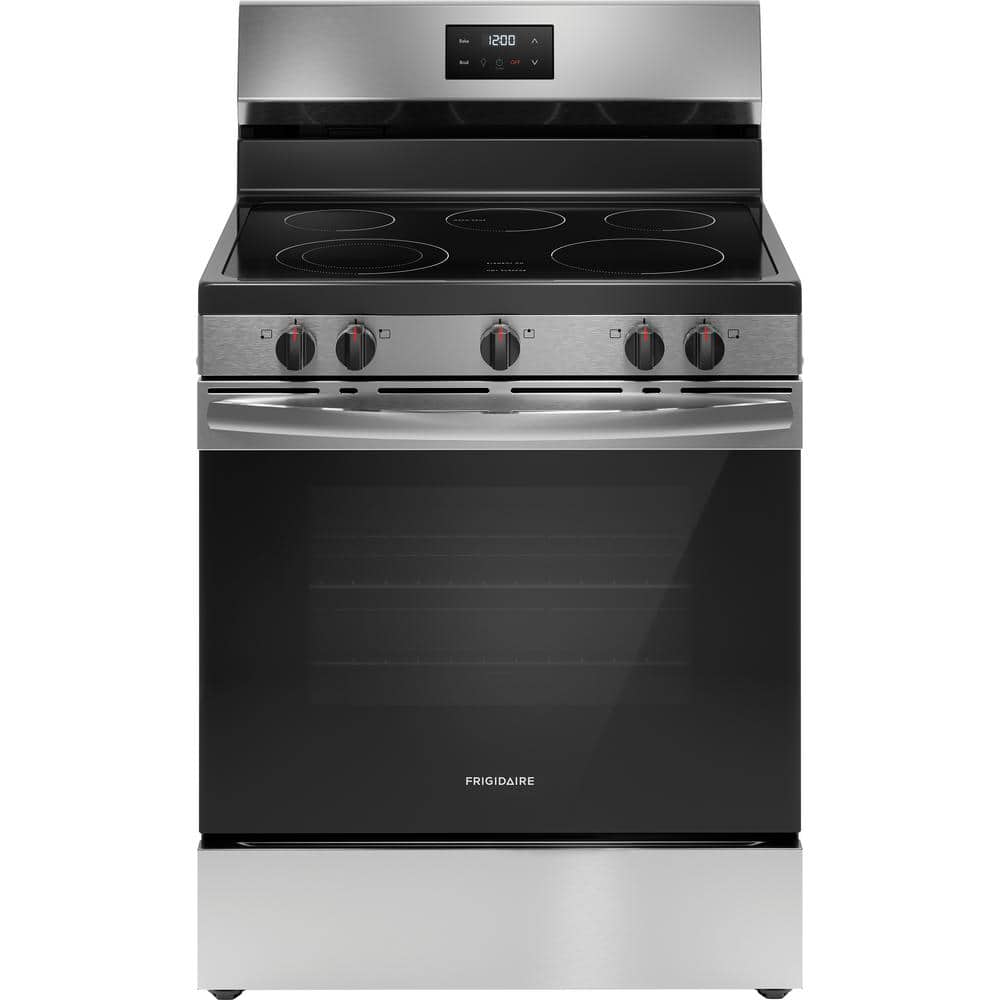 FCRE3052BS Frigidaire 30-Inches Glass Top 5 burners 5.3-Cu. Feet Freestanding Electric Range Stainless Steel )