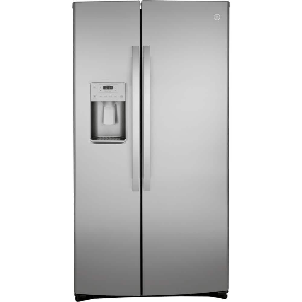 Model #GSS25IYNFS GE 25.1-cu ft Side-by-Side Refrigerator with Ice Maker, Water and Ice Dispenser (Stainless Steel)
