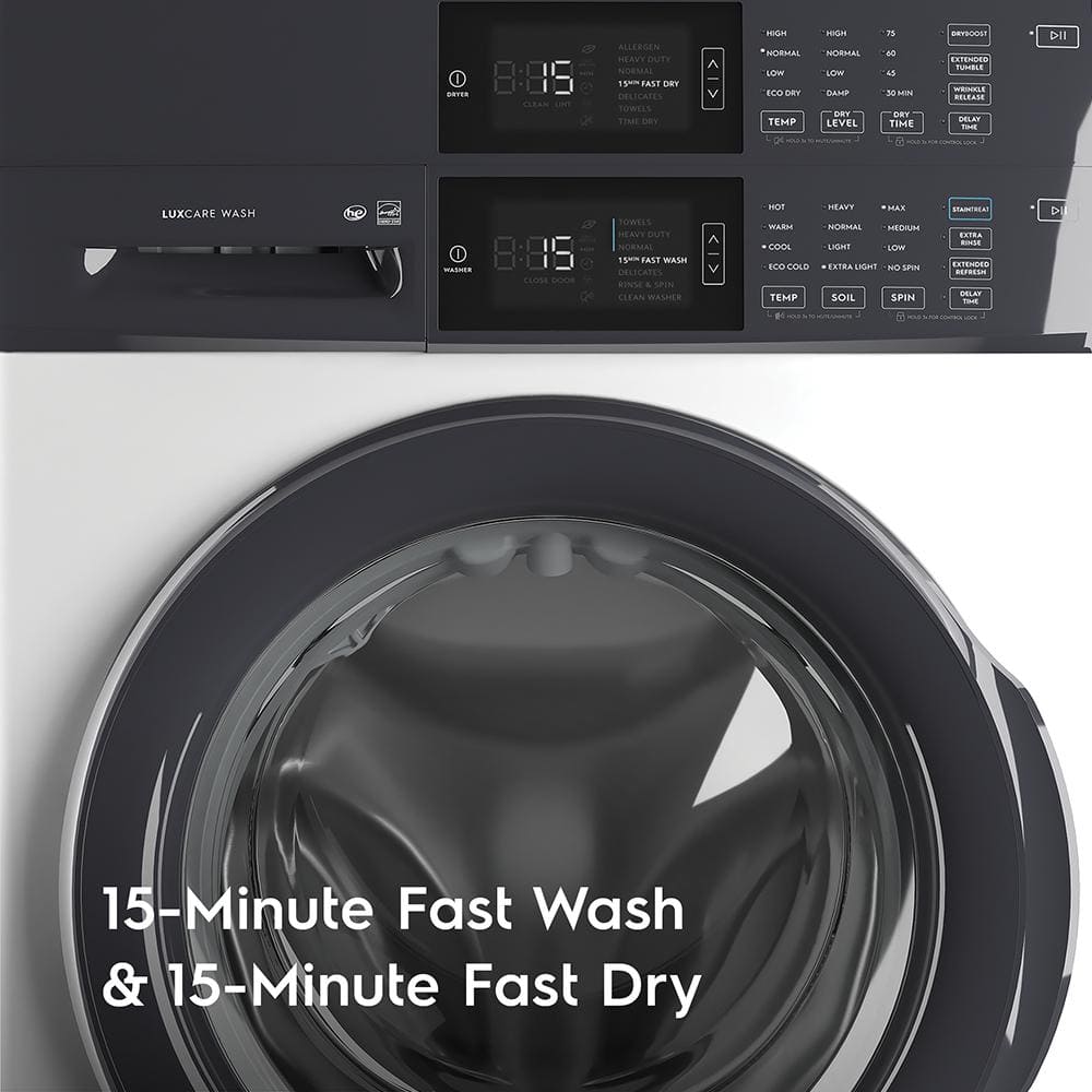 Model #ELTE7300AW Electrolux LuxCare Wash Stacked Laundry Center with 4.4-cu ft Front Load Washer and Electric 8-cu ft Dryer (ENERGY STAR)