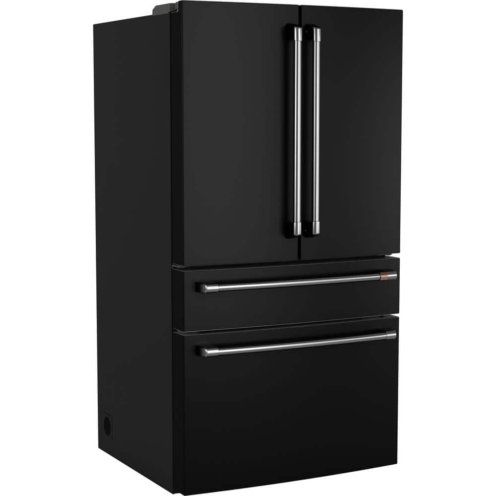 CGE29DP3TD1 Cafe Standard-Depth 28.7-Cu. Feet 4 -Door Smart Compatible French Door Refrigerator with Ice Maker with water dispenser ( Matte Black ) ENERGY STAR Certified