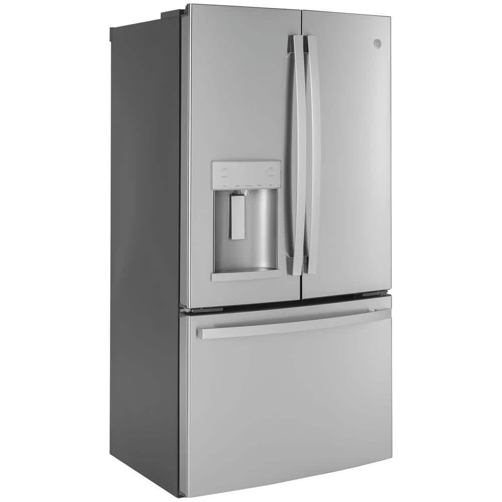Model #GYE22GYNFS GE Counter-Depth 22.2-Cu. Feet 3 -Door French Door Refrigerator with Ice Maker with water and Ice dispenser ( Fingerprint-resistant Stainless Steel ) ENERGY STAR Certified