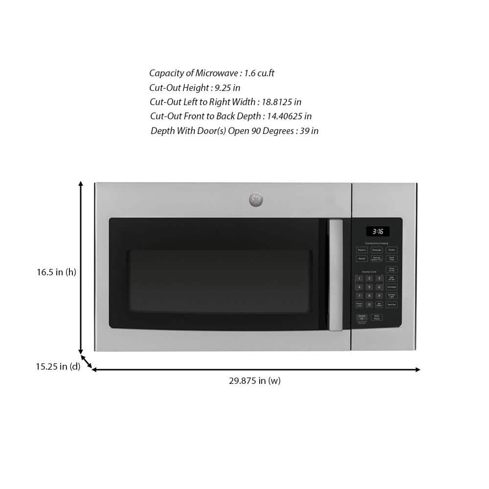 JVM3160RFSS GE 1.6 cu. ft. Over-the-Range Microwave in Stainless Steel