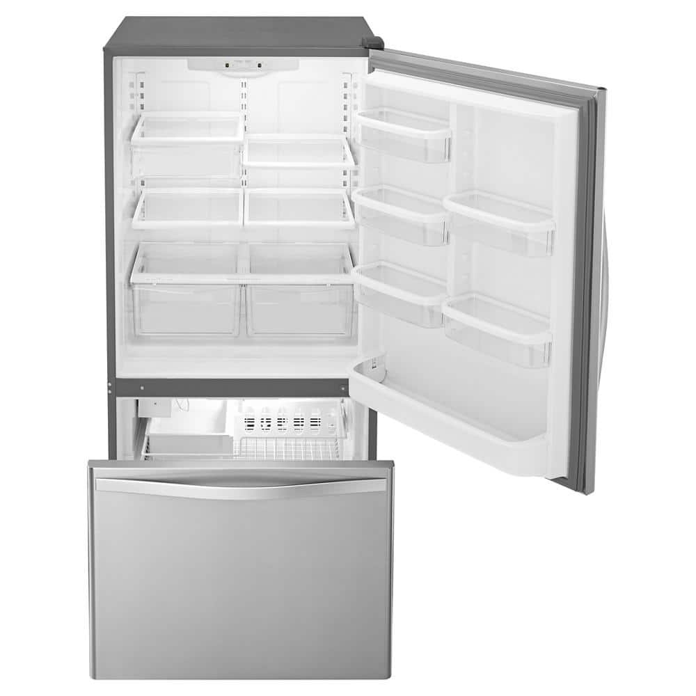 Model #WRB322DMBM Whirlpool 22.07-Cu. Feet Standard-Depth Bottom-Freezer Refrigerator with Ice Maker ( Stainless Steel ) ENERGY STAR Certified