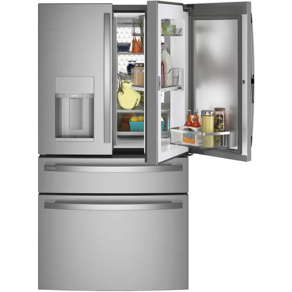 Model #PVD28BYNFS GE Profile Standard-Depth 27.9-Cu. Feet 3 -Door Smart Compatible French Door Refrigerator with Ice Maker with water and Ice dispenser and Door within Door ( Fingerprint-resistant Stainless Steel ) ENERGY STAR Certified