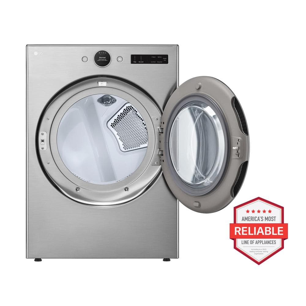 LG 7.4 cu. ft. Vented Stackable SMART Electric Dryer in Graphite Steel with TurboSteam and AI Sensor Dry Technology,  DLEX5500V