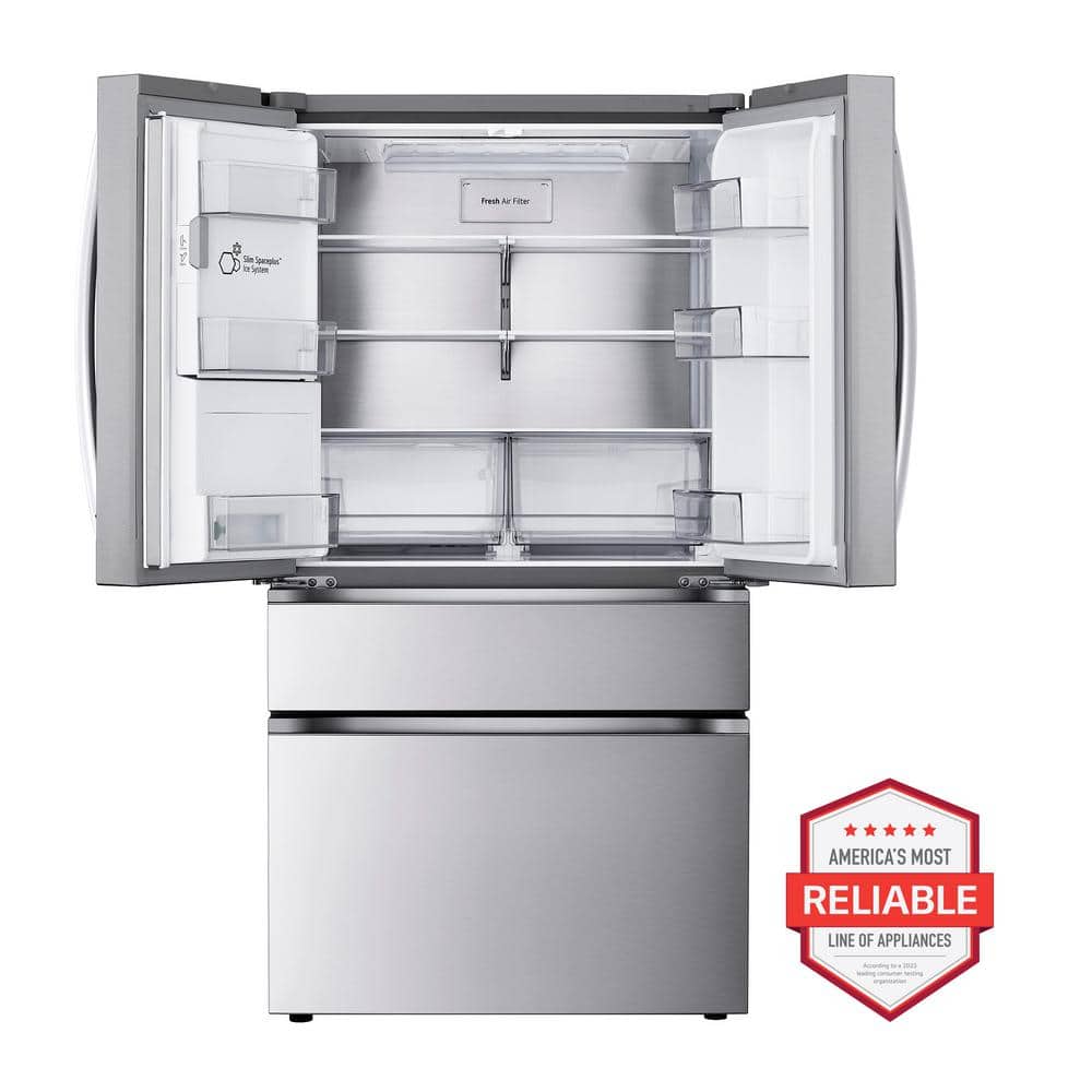 LF29H8330S LG 29 cu. ft. SMART Standard Depth MAX French Door Refrigerator with Full Convert Drawer in PrintProof Stainless Steel