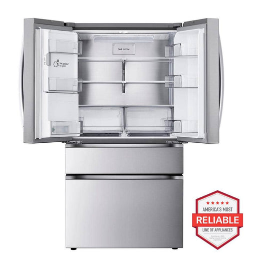 LF29H8330S LG 29 cu. ft. SMART Standard Depth MAX French Door Refrigerator with Full Convert Drawer in PrintProof Stainless Steel