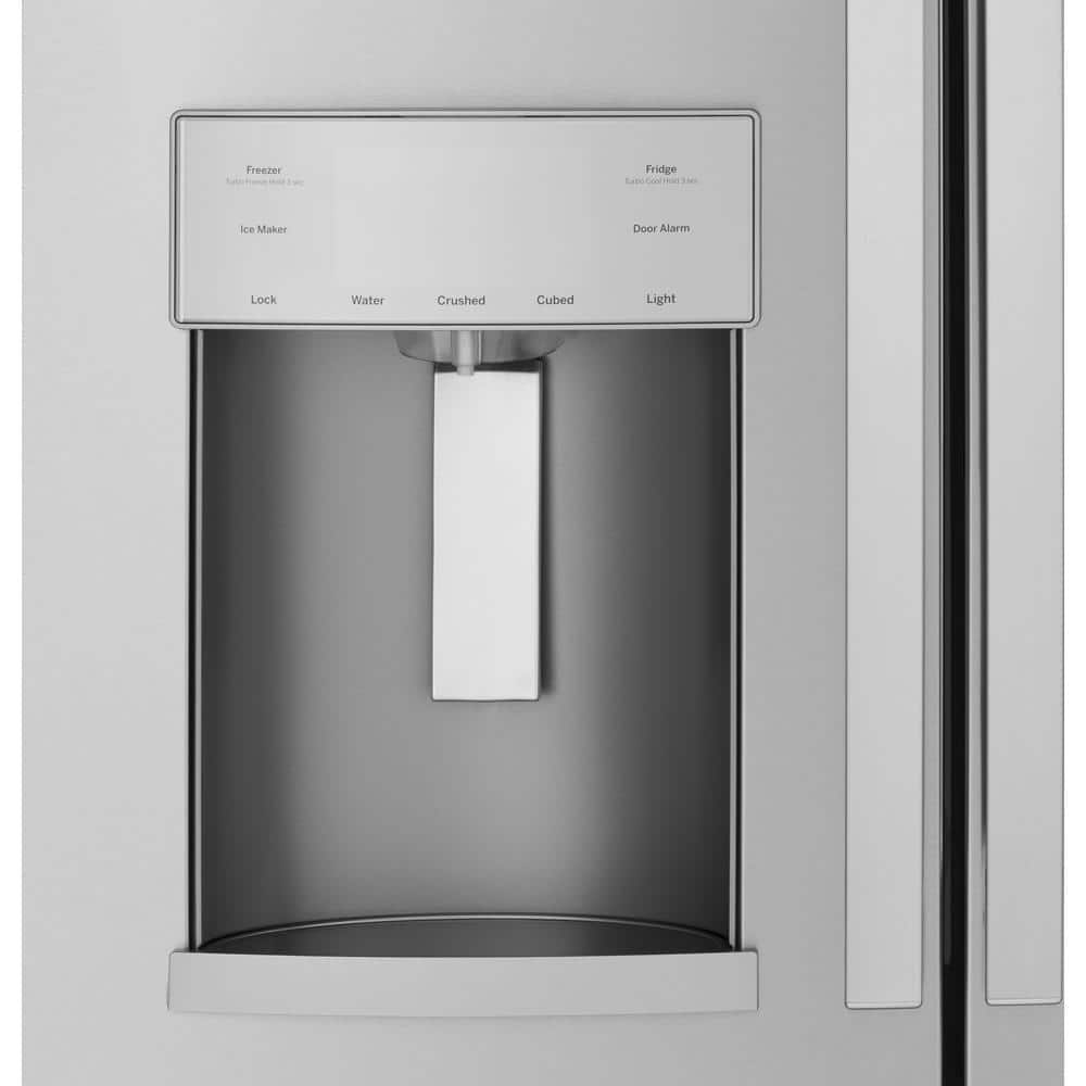 Model #GYE22GYNFS GE Counter-Depth 22.2-Cu. Feet 3 -Door French Door Refrigerator with Ice Maker with water and Ice dispenser ( Fingerprint-resistant Stainless Steel ) ENERGY STAR Certified