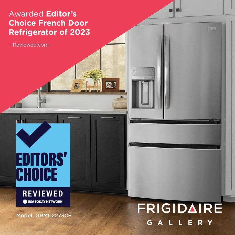 Model GRMC2273CF Frigidaire Counter-Depth 21.5-Cu. Feet 4 -Door French Door Refrigerator with Ice Maker with water and Ice dispenser ( Smudge-Proof Stainless Steel ) ENERGY STAR Certified