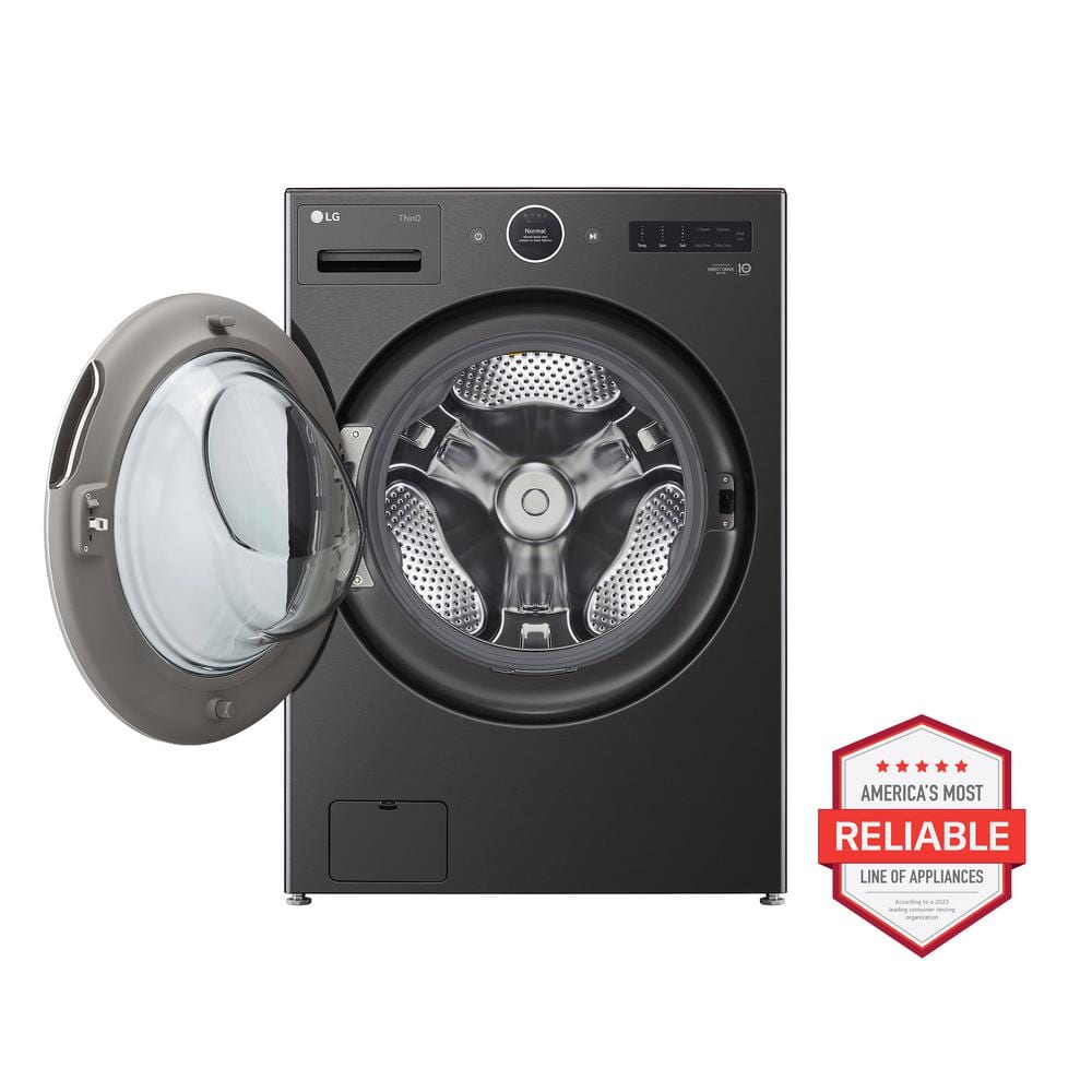 Model #WM6700HBA LG 5.0-Cu. Feet Stackable Steam Cycle Smart Front-Load Washer ( Black Steel ) ENERGY STAR