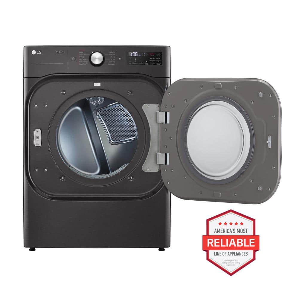 Model #DLEX8900B LG TurboSteam 9-Cu. Feet Stackable Steam Cycle Vented Electric Dryer ( Black Steel ) Energy Star Certified