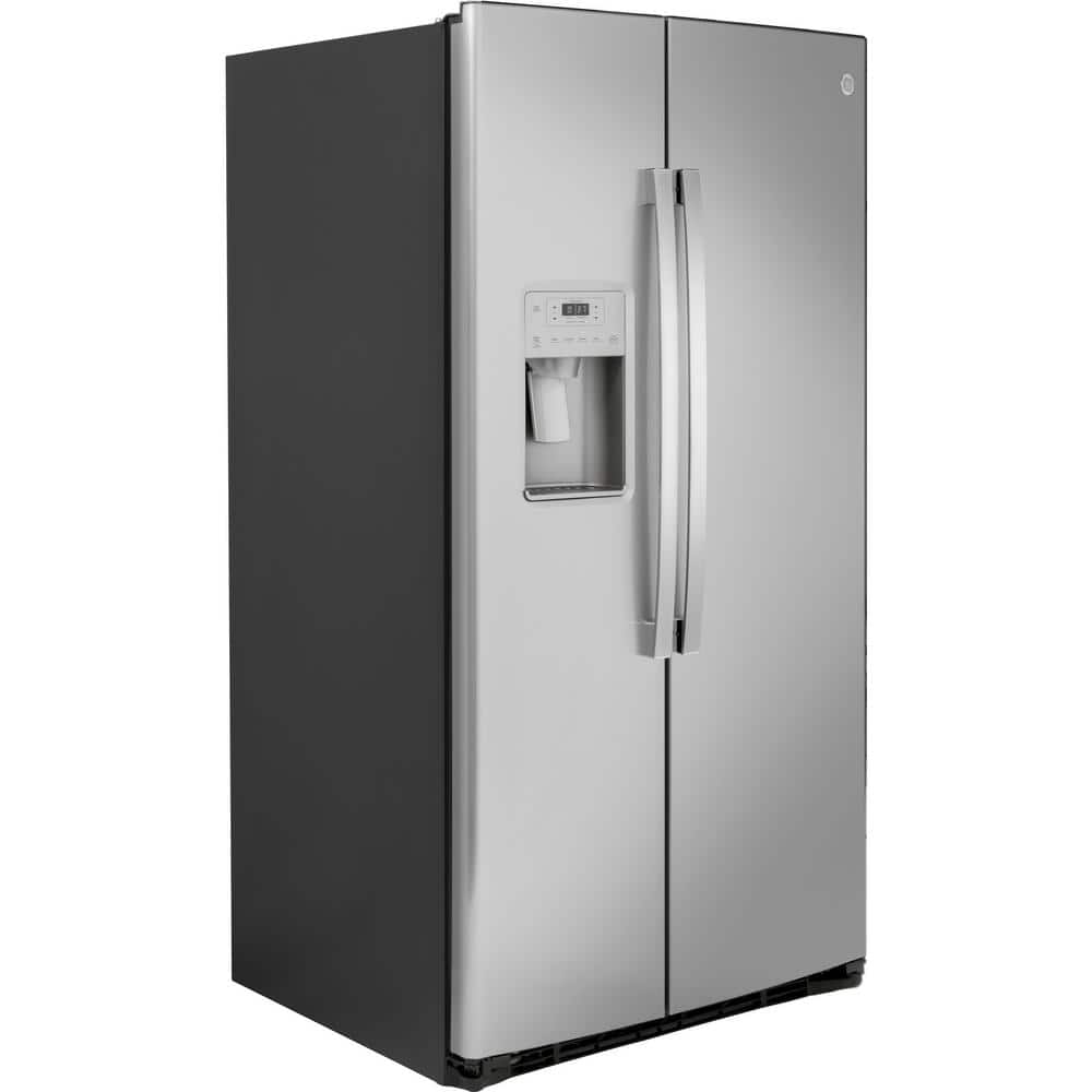 Model #GSS25IYNFS GE 25.1-cu ft Side-by-Side Refrigerator with Ice Maker, Water and Ice Dispenser (Stainless Steel)