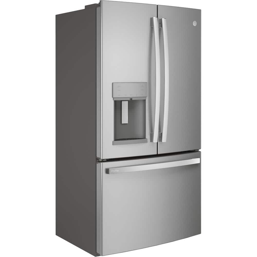 Model #PFE28KYNFS GE Profile Standard-Depth 27.8-Cu. Feet 3 -Door French Door Refrigerator with Ice Maker with water and Ice dispenser ( Fingerprint-resistant Stainless Steel ) ENERGY STAR Certified