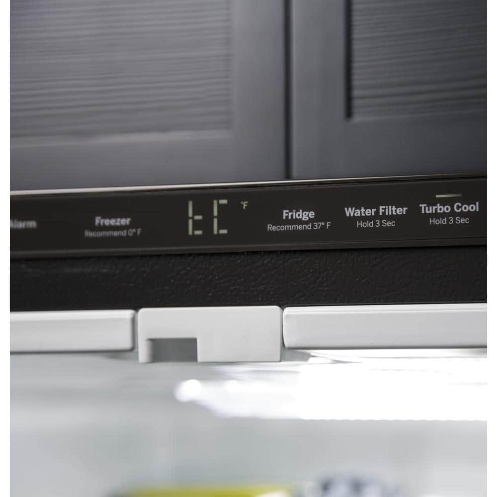 Model #GNE21FYKFS GE Standard-Depth 20.8-Cu. Feet 3 -Door French Door Refrigerator with Ice Maker ( Stainless Steel ) ENERGY STAR Certified