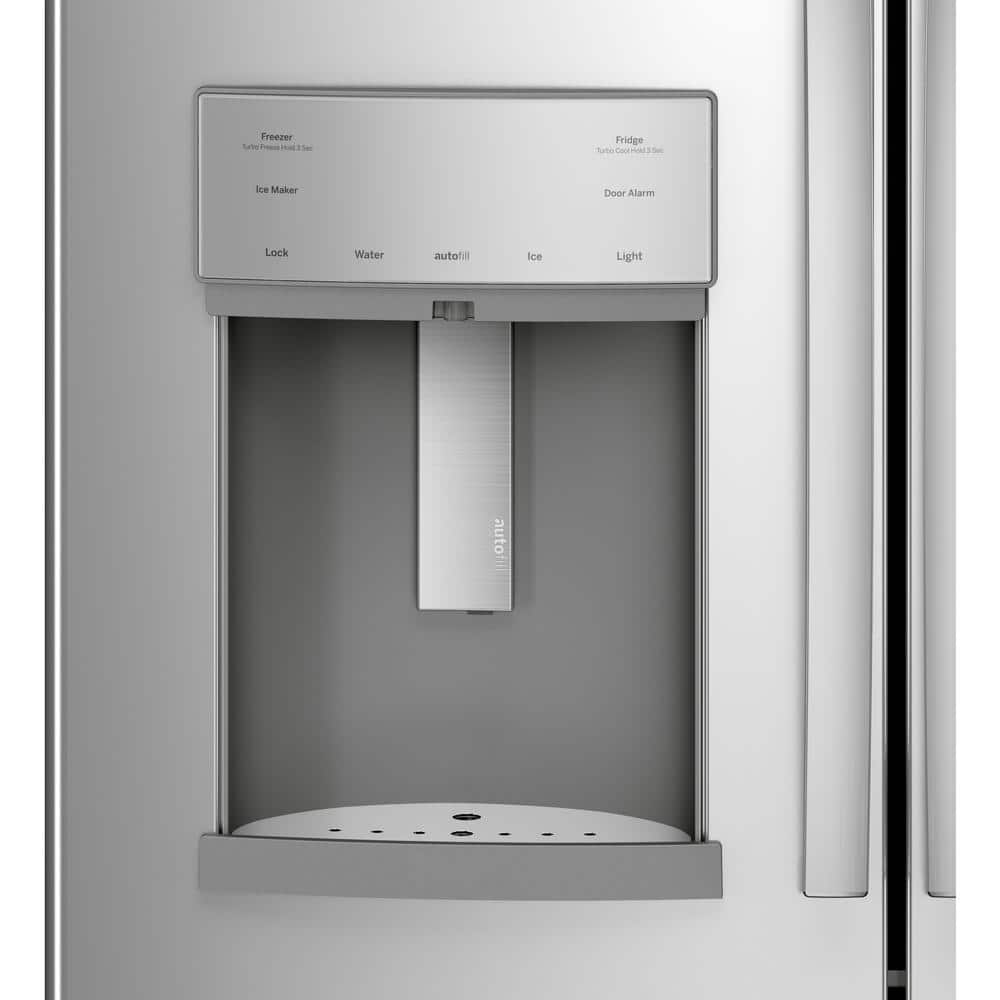 Model #PFE28KYNFS GE Profile Standard-Depth 27.8-Cu. Feet 3 -Door French Door Refrigerator with Ice Maker with water and Ice dispenser ( Fingerprint-resistant Stainless Steel ) ENERGY STAR Certified
