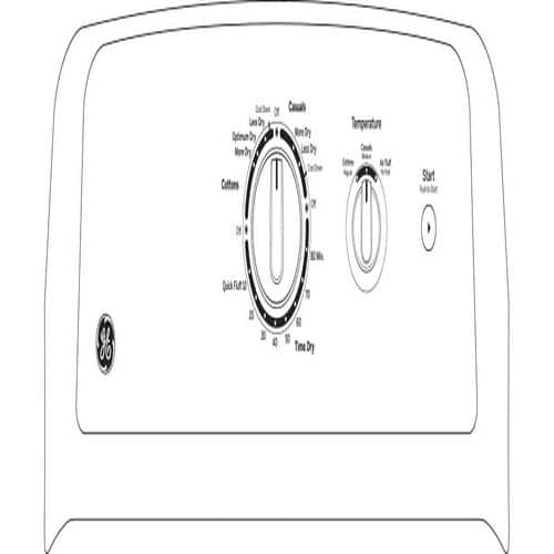 model GTX22EASKWW GE 6.2 cu. ft. White Electric Dryer