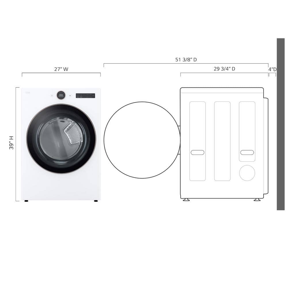 Model #DLEX6500W LG 7.4-Cu. Feet Stackable Steam Cycle Vented Electric Dryer ( White )