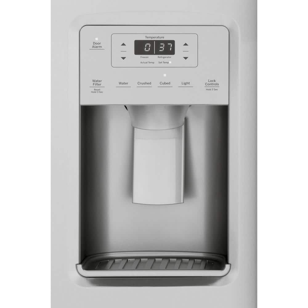 Model #GSS25IYNFS GE 25.1-cu ft Side-by-Side Refrigerator with Ice Maker, Water and Ice Dispenser (Stainless Steel)