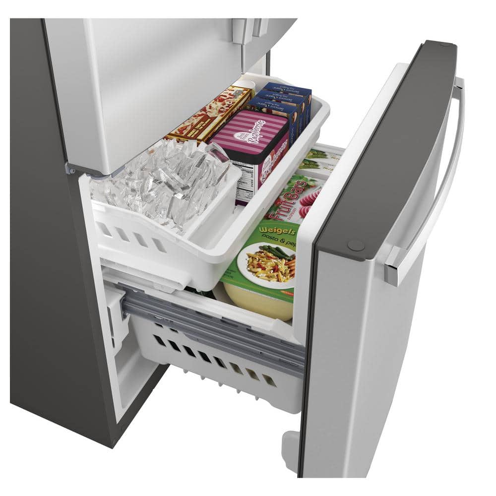 GNE25JYKFSGE Standard-Depth 24.8-Cu. Feet 3 -Door French Door Refrigerator with Ice Maker with water dispenser ( Stainless Steel ) ENERGY STAR Certified