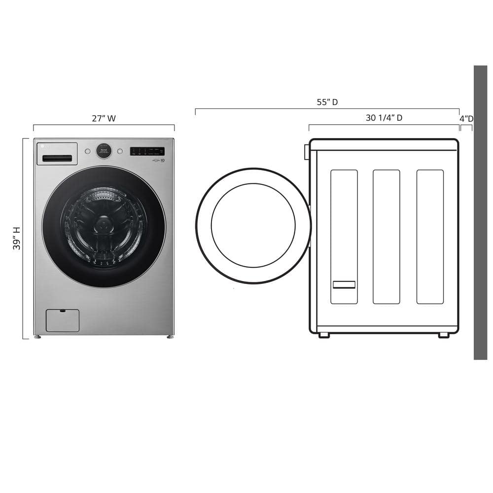Model #WM5500HVA LG TurboWash 360 4.5-Cu. Feet High Efficiency Stackable Steam Cycle Smart Front-Load Washer ( Graphite Steel ) ENERGY STAR