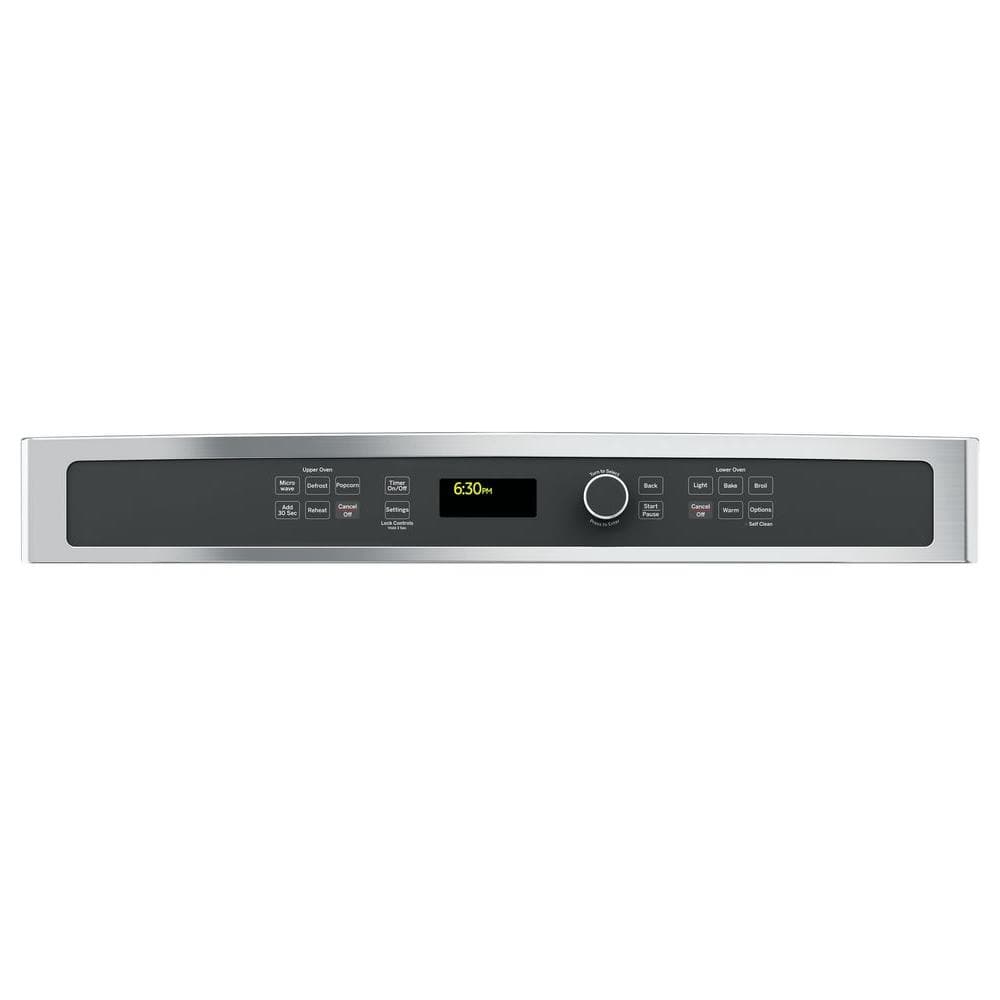 GE 30 inch Smart Compatible Double Electric Wall Oven with Air Fry Self + Steam Cleaning ( Stainless Steel )